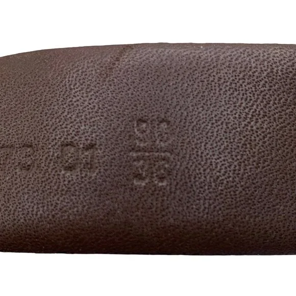 Christian Dior Belt Black Split Leather Gold Tone Buckle Size 36 - Picture 5 of 9